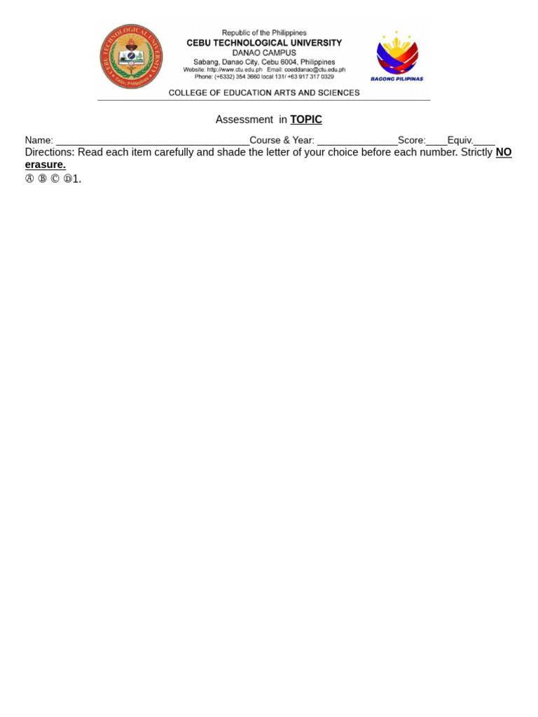 Assement TQ Format | PDF