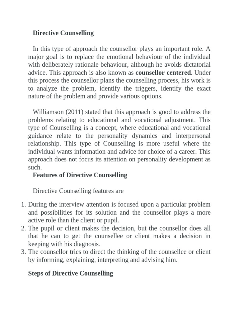 Understanding Directive Counselling | PDF | Rational Emotive Behavior ...