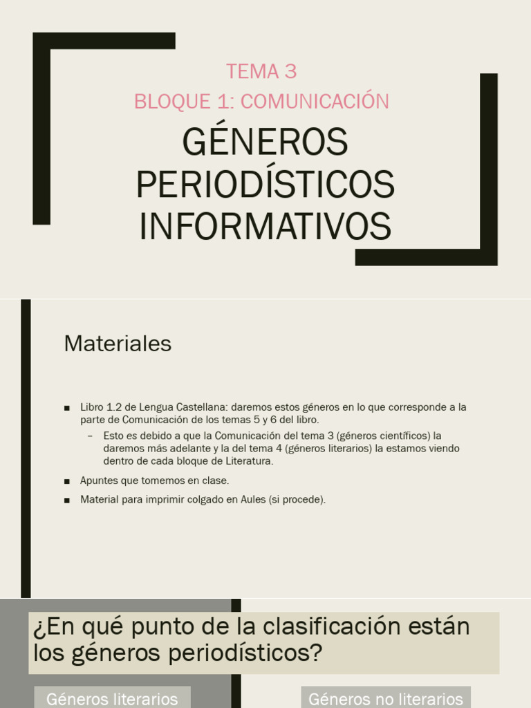 Géneros Periodísticos Informativos | PDF | Comunicación