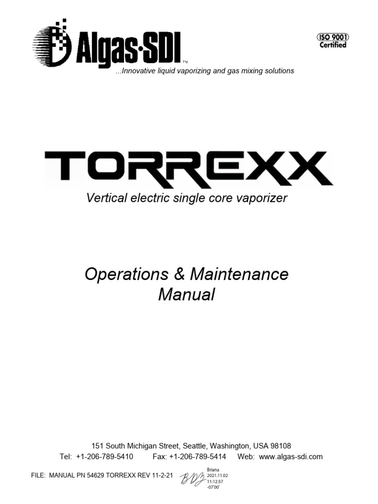 Manual PN 54629 Torrexx SSR | PDF | Valve | Pump