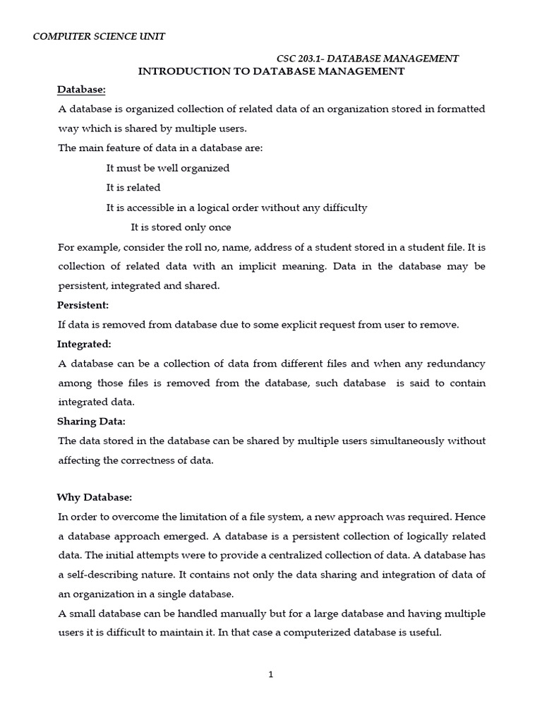 Database Management Basics and Benefits | PDF | Databases | Relational ...