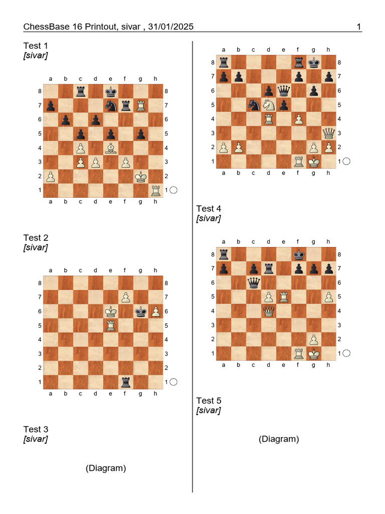 ChessBase 16 Test Printouts | PDF