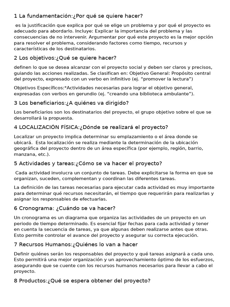 Estructura de un Proyecto Social | PDF | Gestión de recursos humanos