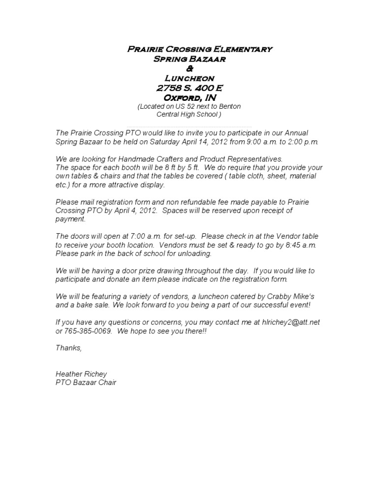 Spring Bazaar Letter 2012 | PDF | Career & Growth