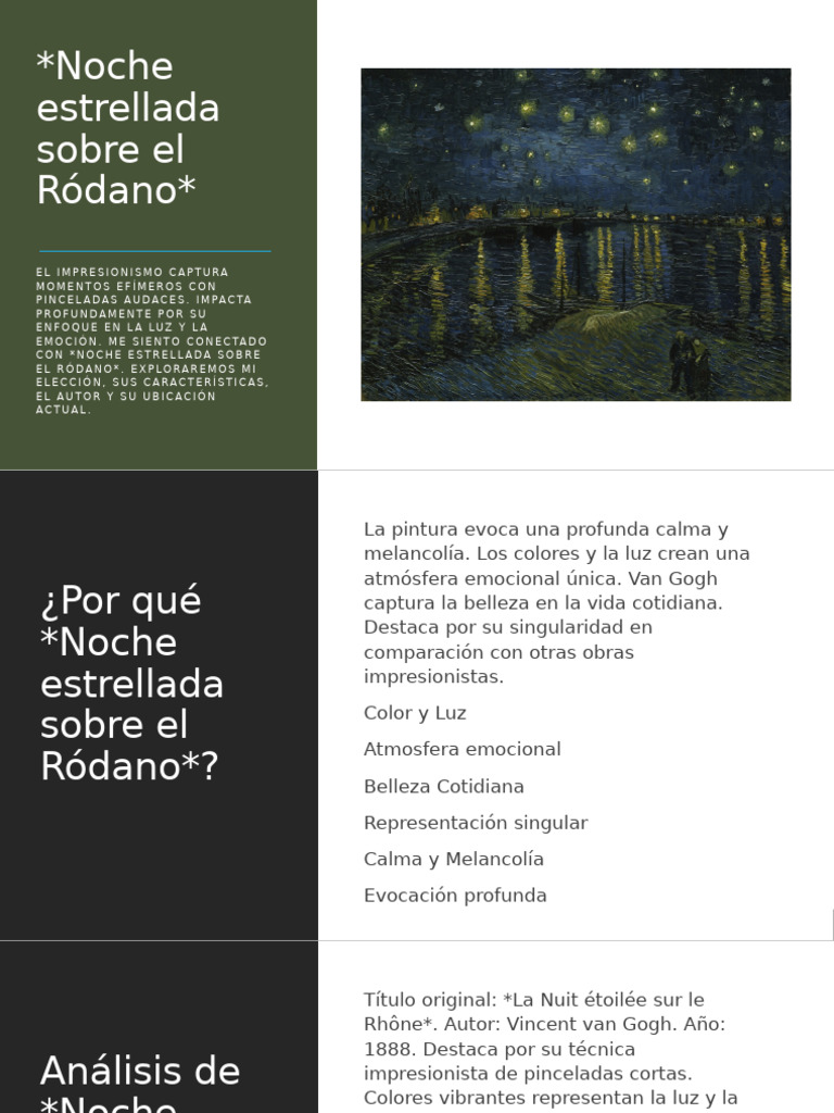 La Noche Estrellada Sobre El Rodano | PDF