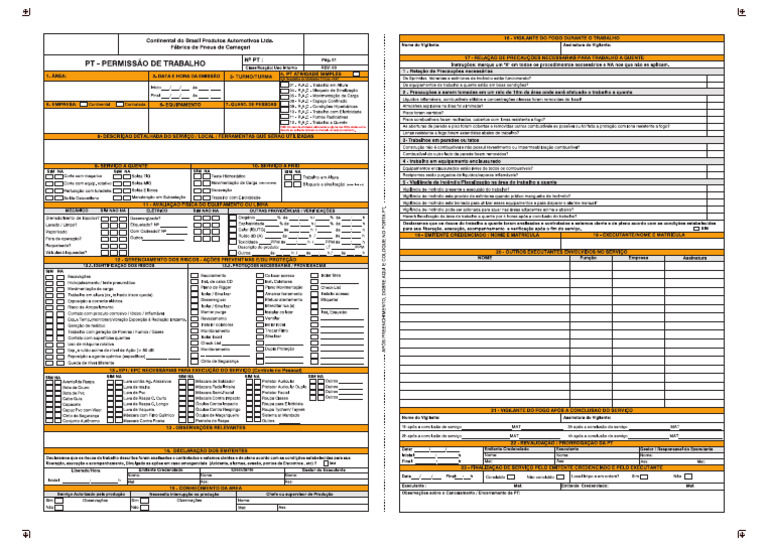 Formulário de PT REV0124 - CTP | PDF