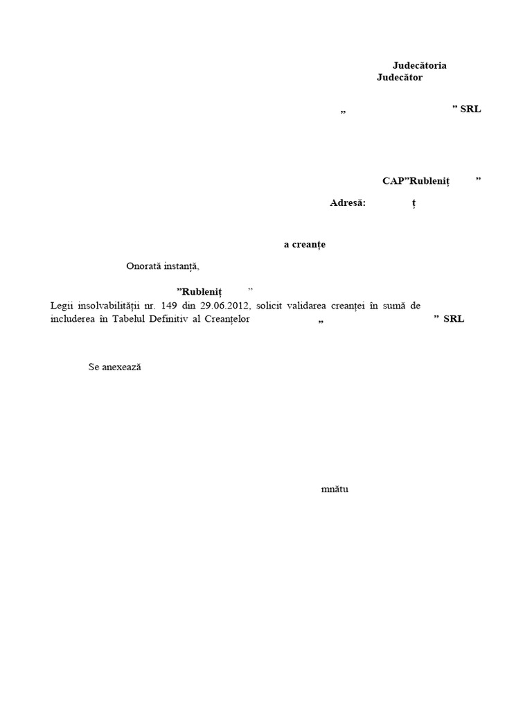 Cerere de Validare Model | PDF
