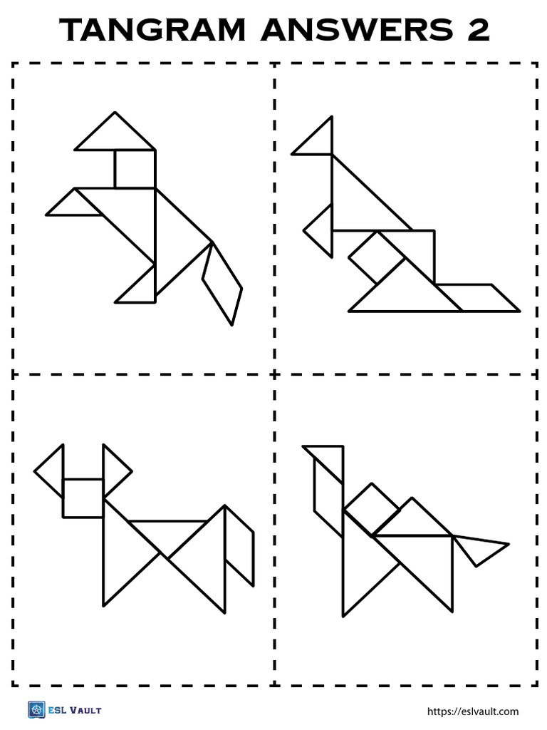 Tangram Puzzles Answers 2 | PDF