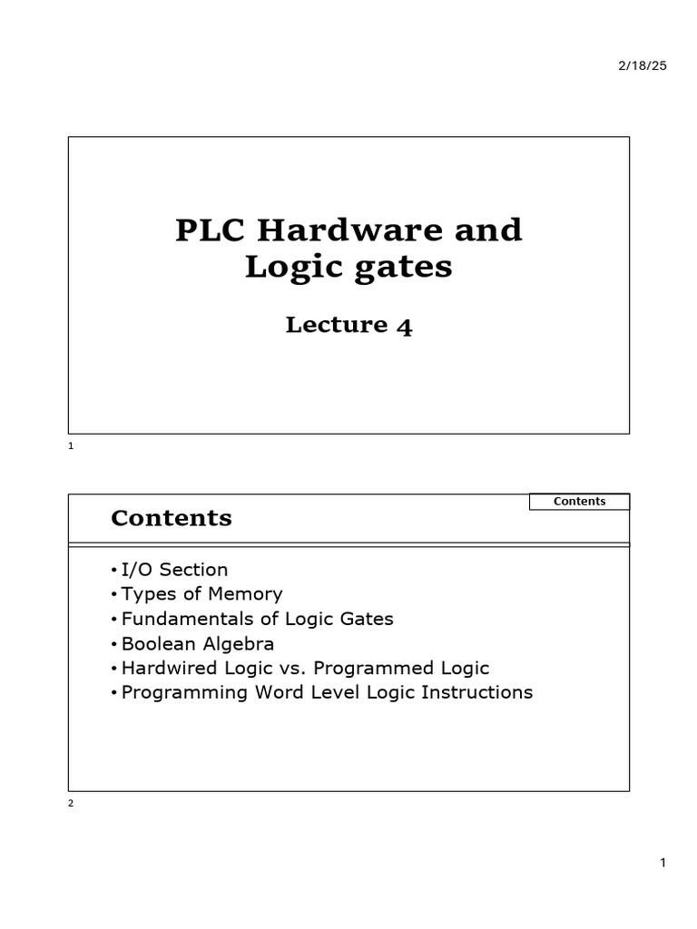 4 PLC Hardware and Logic Gates | PDF | Logic Gate | Programmable Logic ...