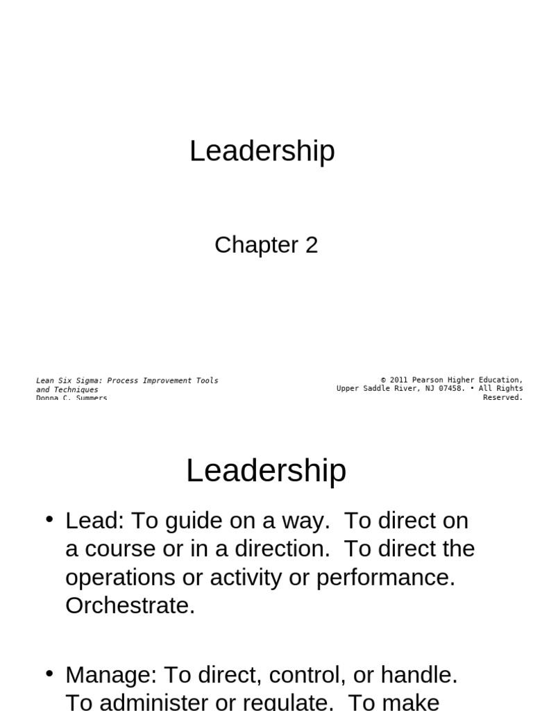 Chapter Two Leadership | PDF | Leadership | Six Sigma