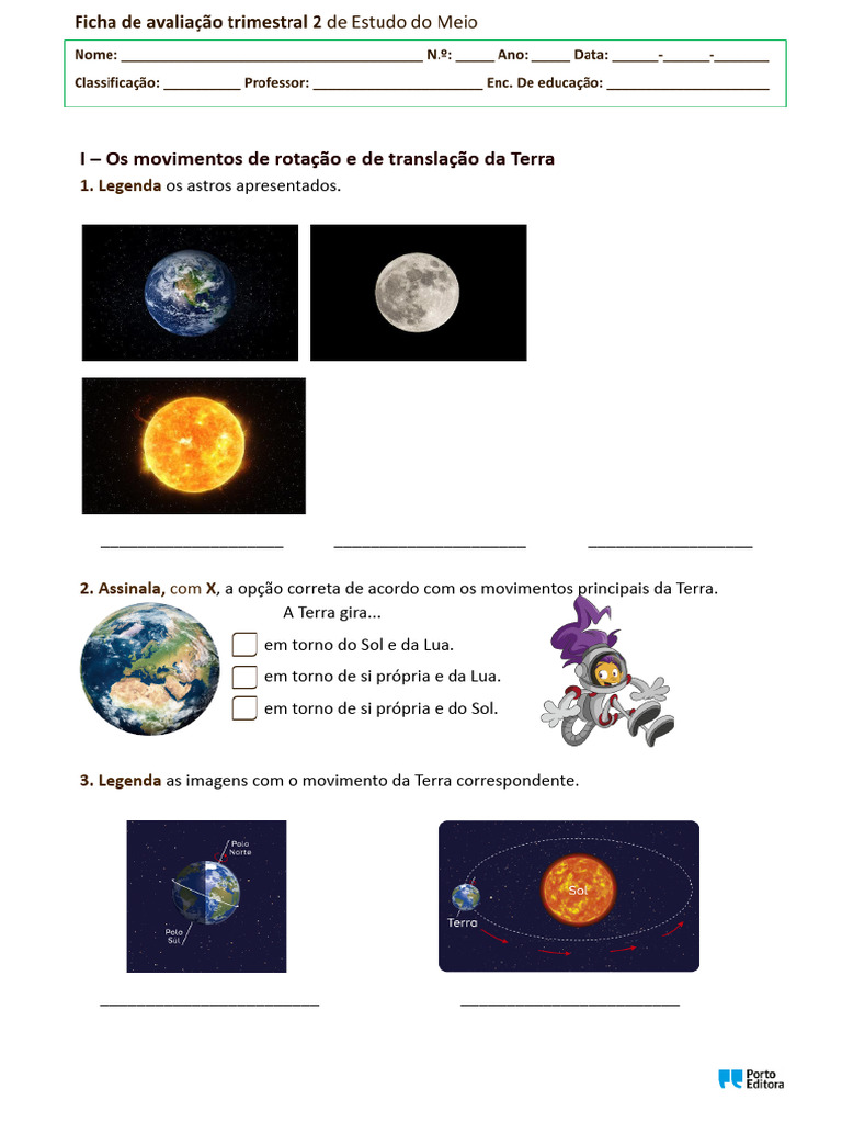 Movimentos da Terra e Fases da Lua | PDF | Ímã | Lua