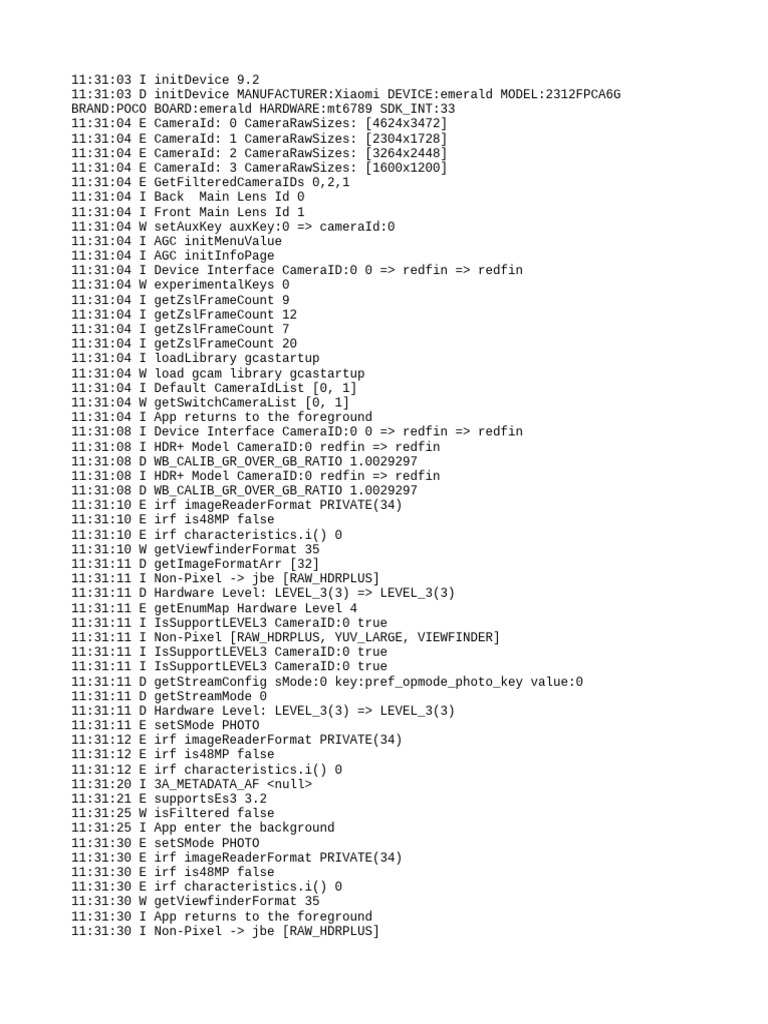 Xiaomi POCO Camera Initialization Log | PDF | Mobile Phones | Mobile ...