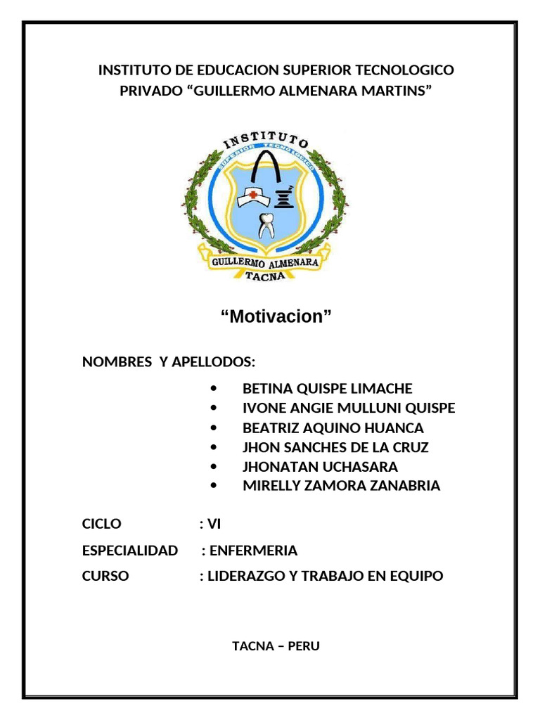 Técnicas de Motivación y Proactividad en Enfermería | PDF | Motivación ...