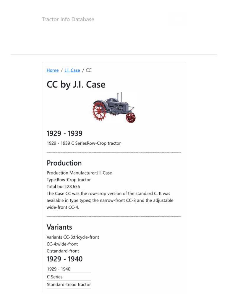 1929 Case CC | PDF