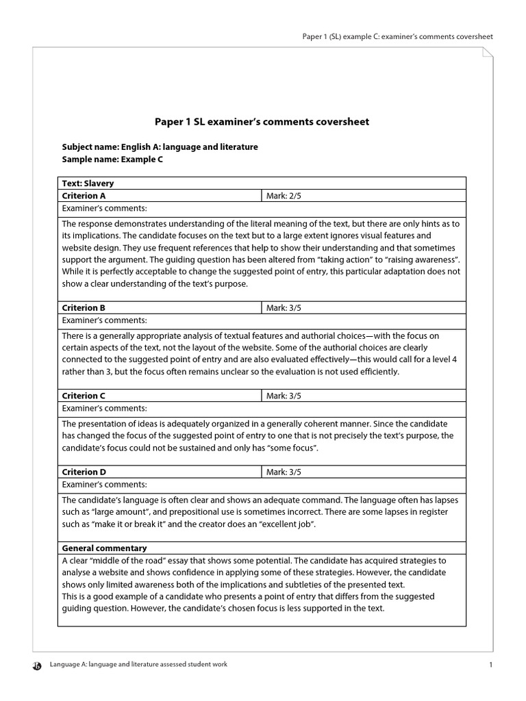 LL P1 Example C Comm en | PDF | Cognition | Human Communication