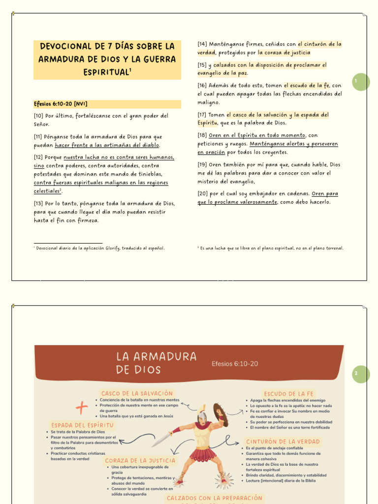 Devocional: La Armadura de Dios | PDF | Oración | Jesús