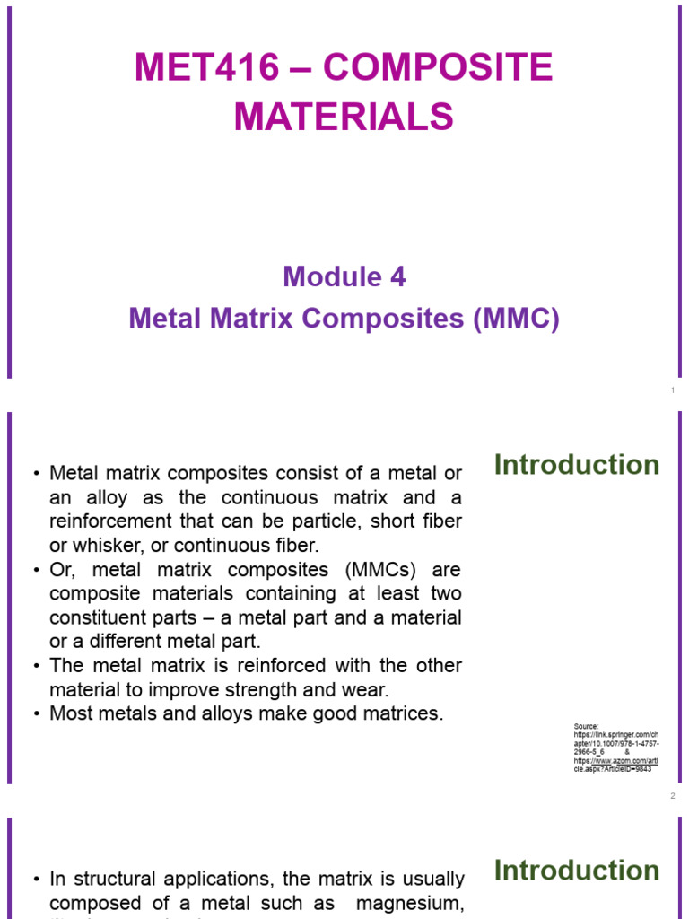 Metal Matrix Composites Overview | PDF | Alloy | Composite Material