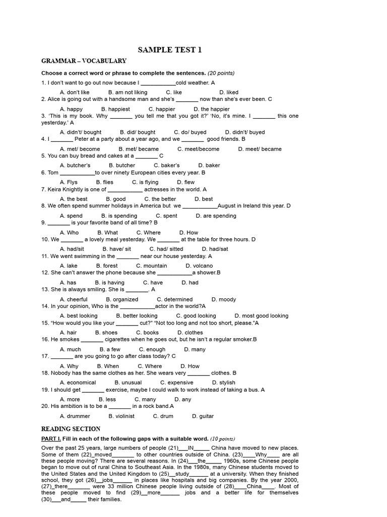 English b1 Test | PDF | Rowing (Sport)