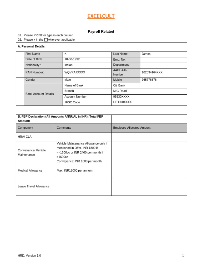 James - Payroll Declarations | PDF | Financial Services