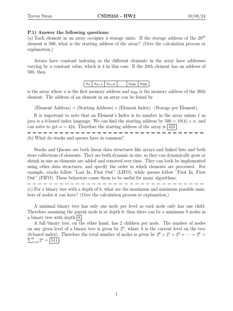 CSDS233 HW2 | PDF | Queue (Abstract Data Type) | Algorithms