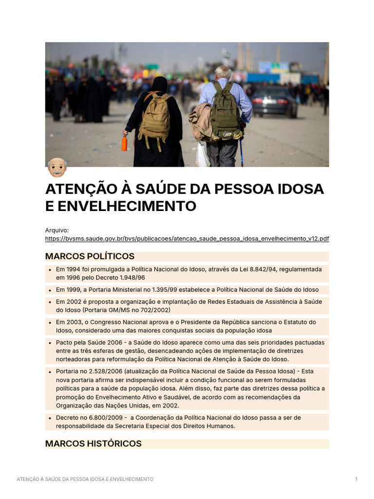 Saúde e Envelhecimento do Idoso no Brasil | PDF | Terceira idade ...
