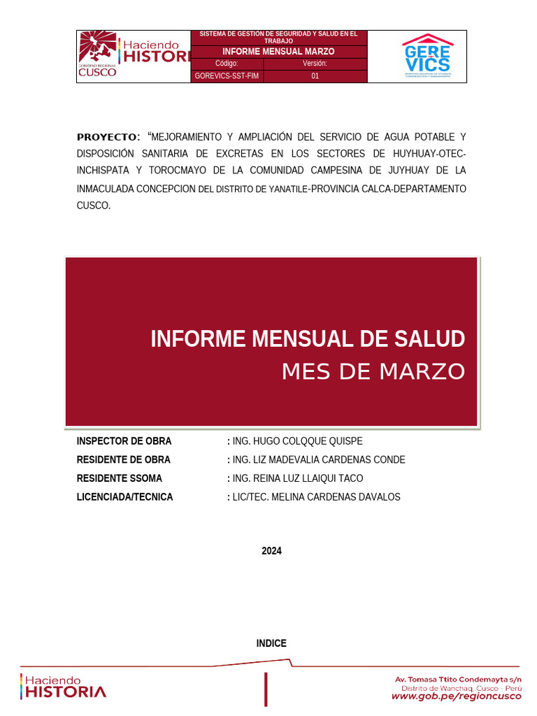 Informe Mensual SST - Marzo 2025 | PDF | Seguridad y salud ocupacional ...