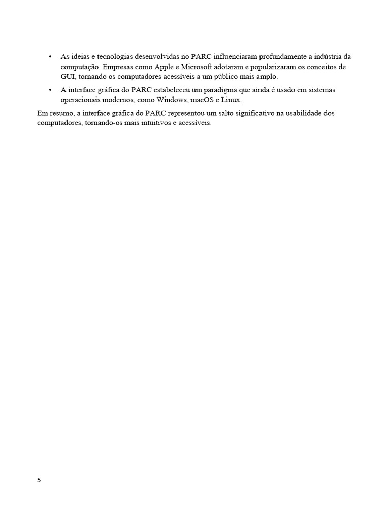 Impacto da GUI do PARC na Computação | PDF