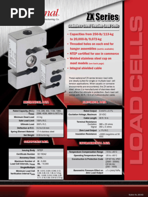 Cardinal Celda de Carga ZX Tipo S Acero Inoxidable | PDF