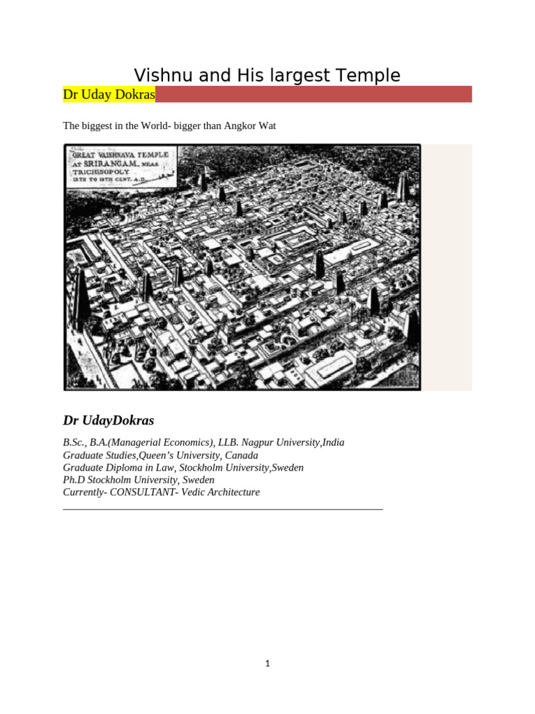 Vishnu and His Largest Temple | PDF | Vishnu | Vaishnavism