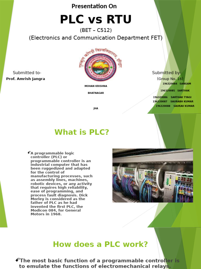 PLC vs RTU: Key Differences Explained | PDF | Programmable Logic ...