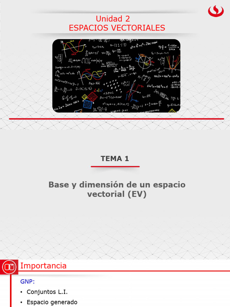 MA264 - Sesión 5.1 Base y Dimensión | PDF | Base (álgebra lineal ...