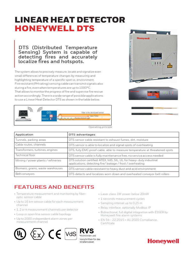 Honeywell DTS Linear Heat Detector Overview | PDF | Sensor | Optical Fiber