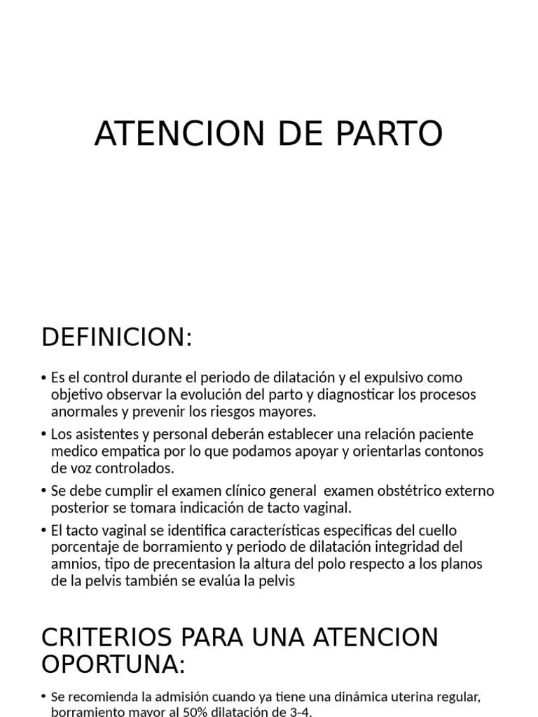 Atención Integral en el Parto: Guía Práctica | PDF | Parto ...