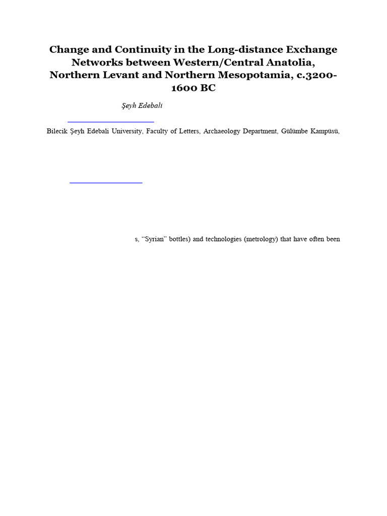 Long-Distance Trade in Ancient Anatolia | PDF | Bronze Age | Mesopotamia