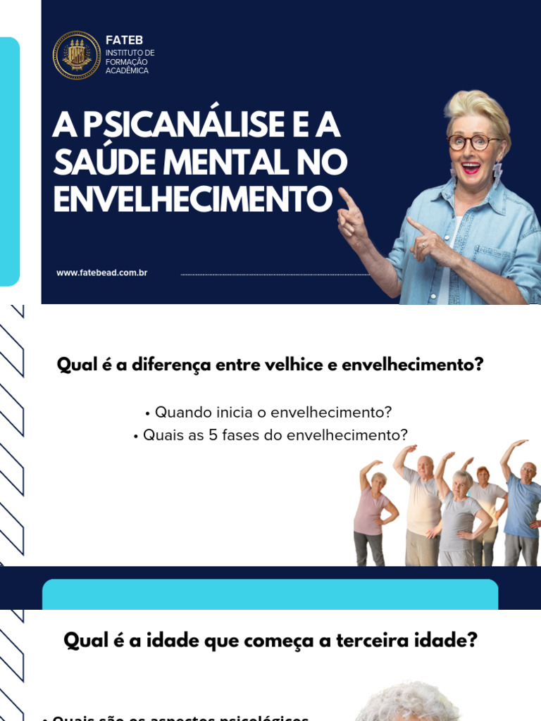 Psicanálise e Envelhecimento: Saúde Mental | PDF | Envelhecimento ...