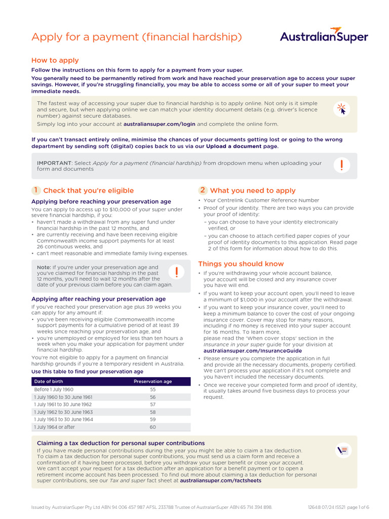 Apply For A Payment Fin Hardship 1 | PDF | Identity Document | Taxes