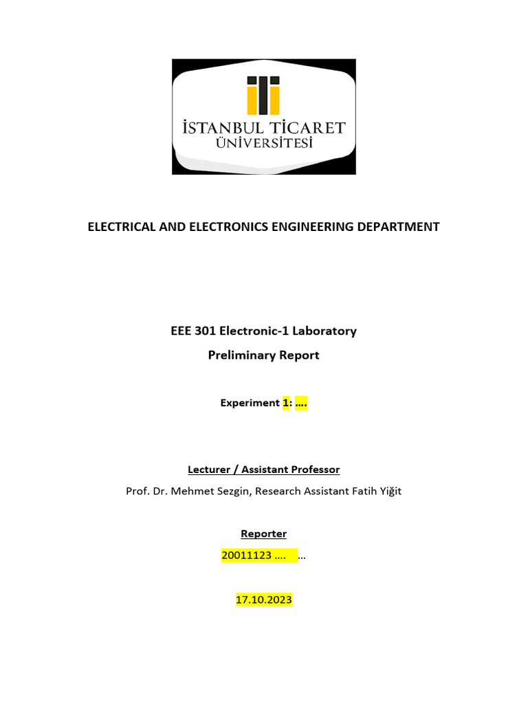 EEE 301 Electronic Lab Report | PDF | Electrical Network | Electronic ...