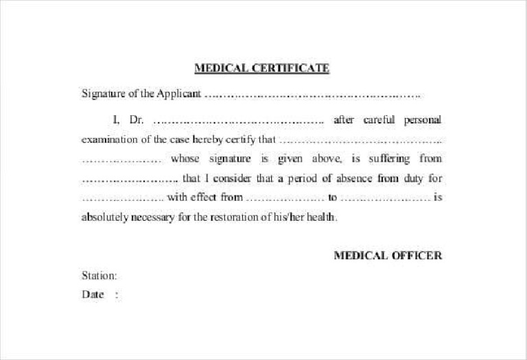 Example of Medical Leave Certificate Template | PDF