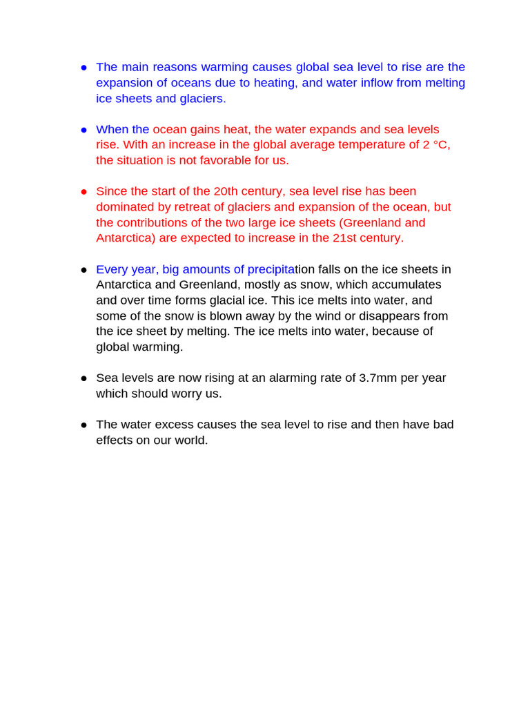 Global Sea Level Rise Causes Explained | PDF