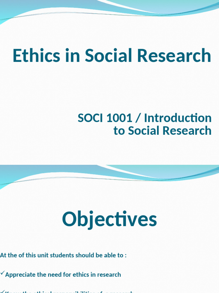 Ethics in Social Research Overview | PDF | Consent | Informed Consent