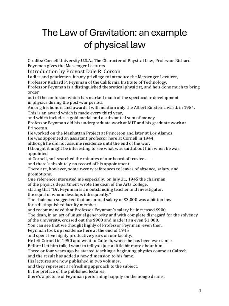 Understanding the Law of Gravitation | PDF | Force | Mass