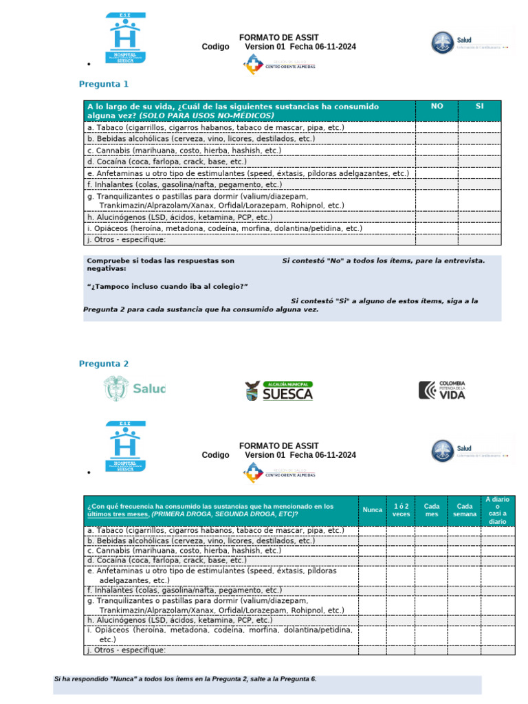 Formato de ASSIST | PDF | Drogas | Cannabis (Droga)