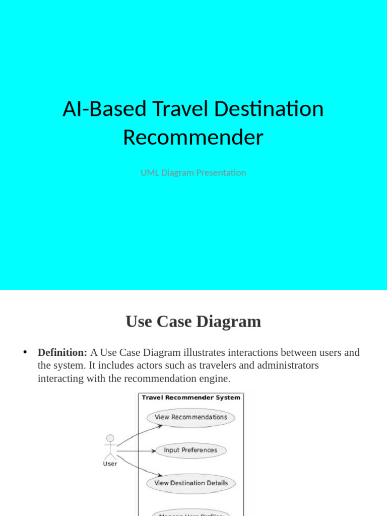 AI Travel Destination Recommender UML | PDF | Database Design | Databases
