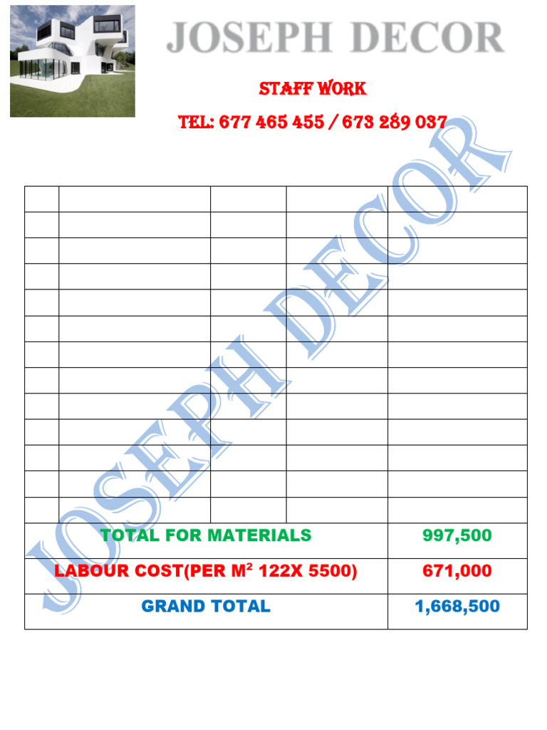 Joseph Decor Staff | PDF