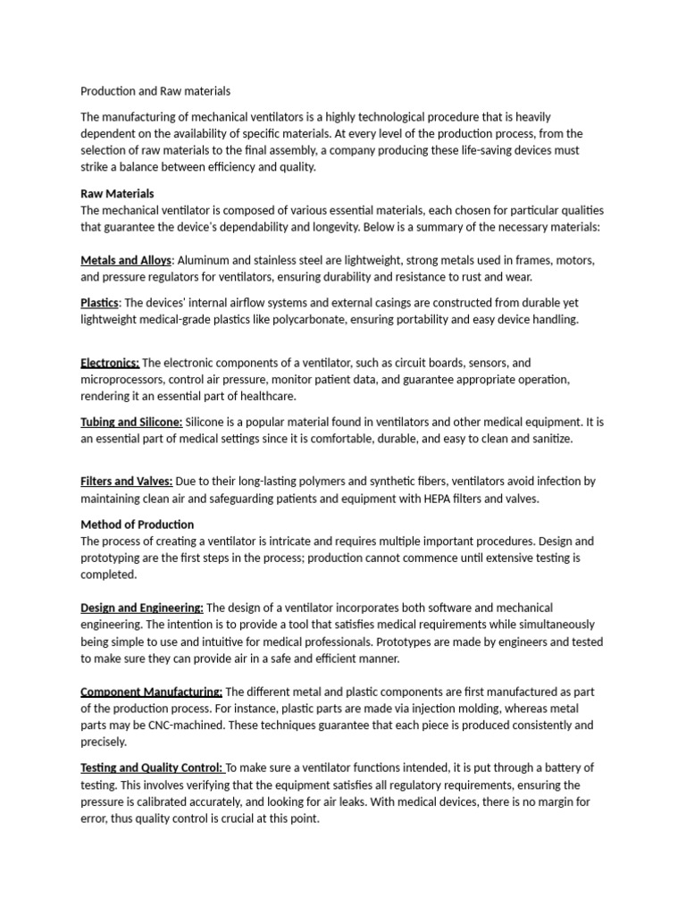 Production and Raw Materials | PDF | Medical Device | Sterilization ...