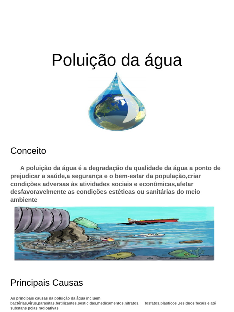 Causas da Poluição da Água | PDF | Água | Poluição da água