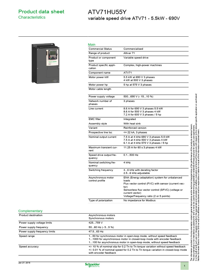 ATV71 Variable Speed Drive Overview | PDF | Bit Rate | International ...