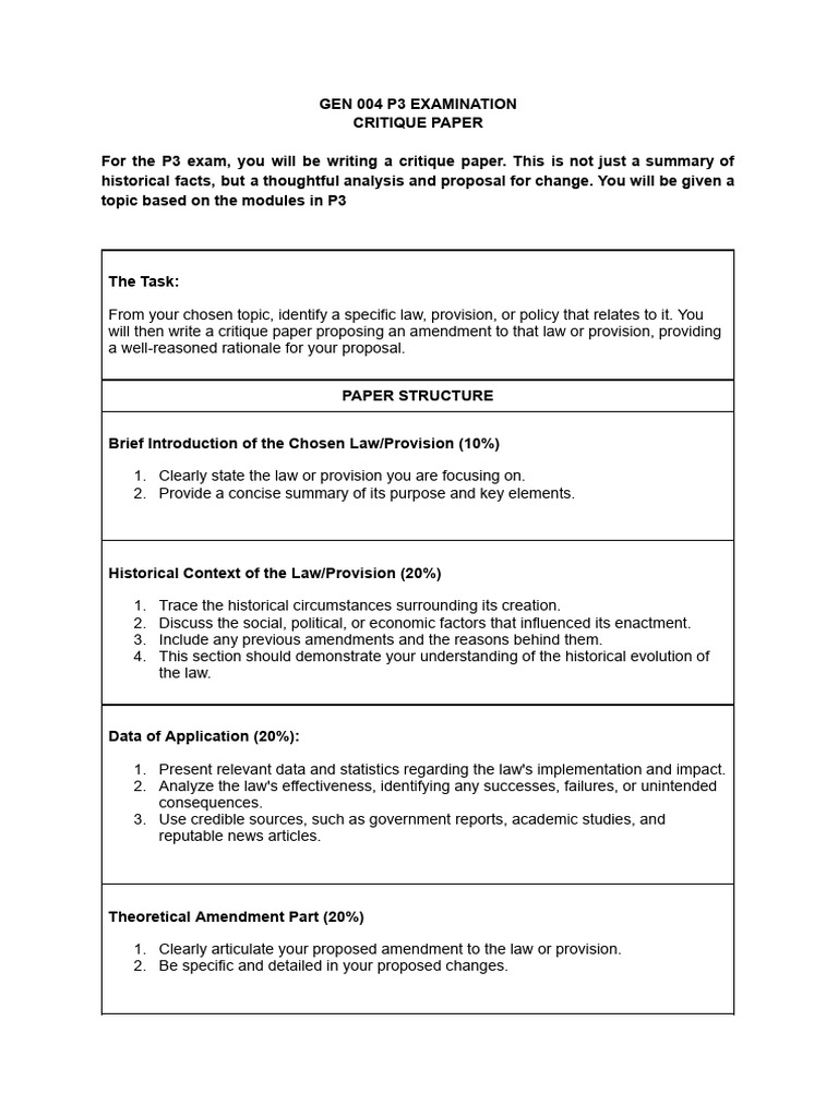 GEN-004-P3-EXAM | PDF | Critical Thinking | Thought
