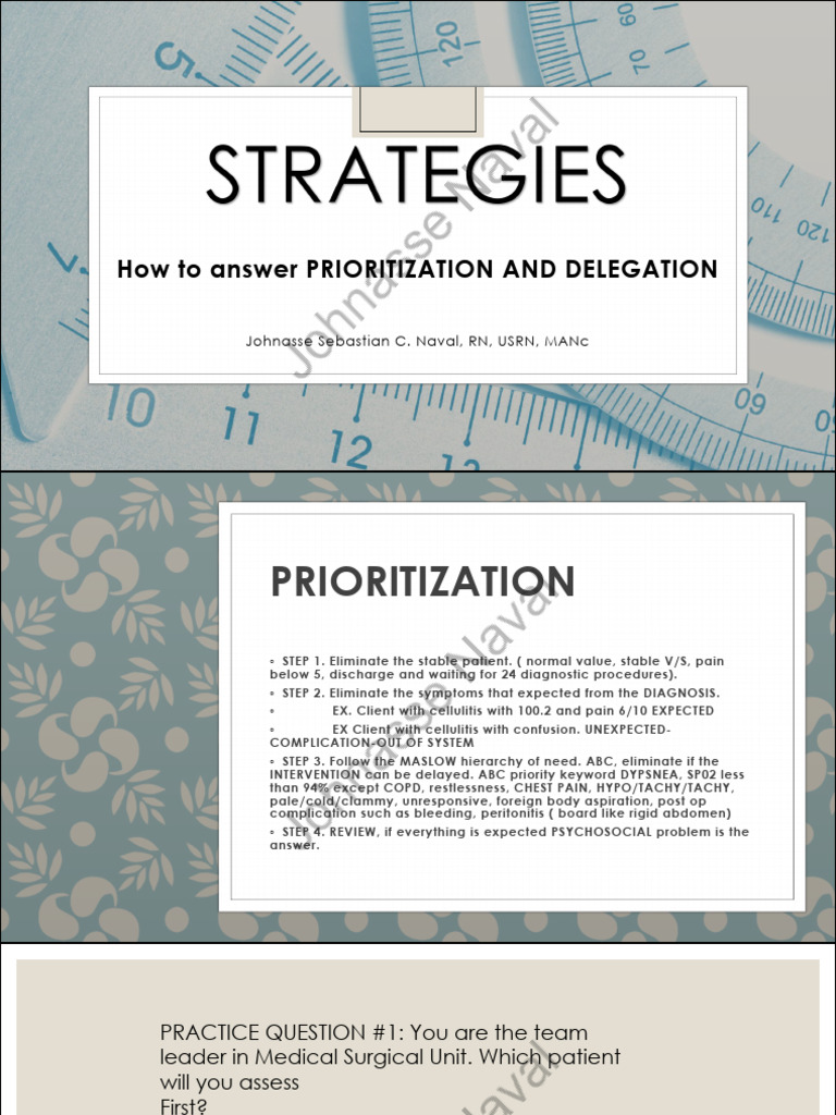 Prioritization in Nursing Care Calls | PDF | Pain | Medicine