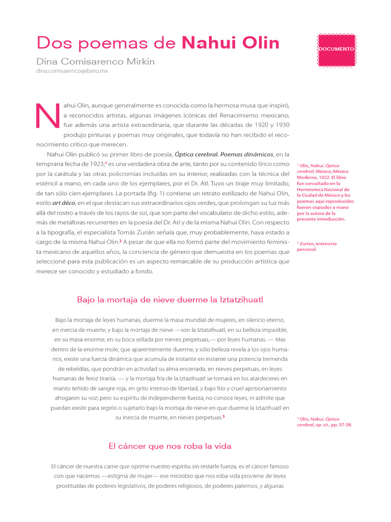 Fabiola Hernandezolvera,+13 DOS+POEMAS+DE+NAHUI+OLIN | PDF